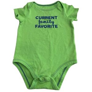 Jumping Beans Current Family Favorite Lime Green Baby Bodysuit, Size 12 M Onesie